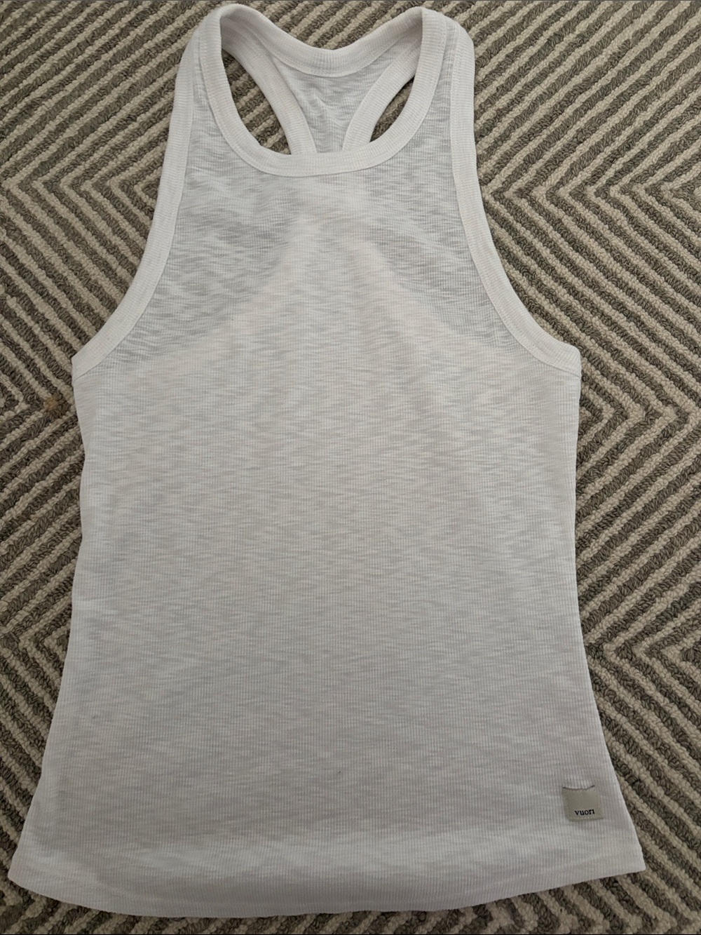 Vuori White Racerback Performance Tank